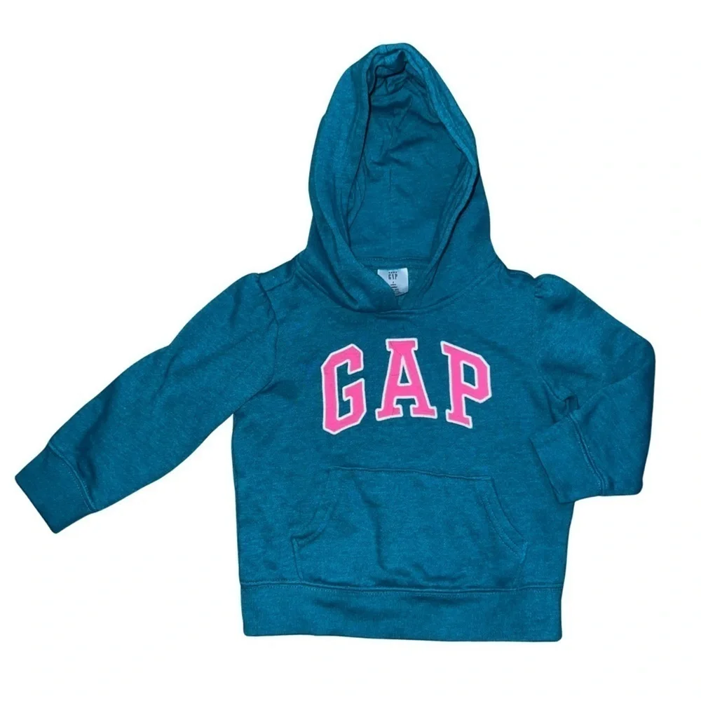 GAP Kids Turquoise and Pink Hoodie Size 2 Years
